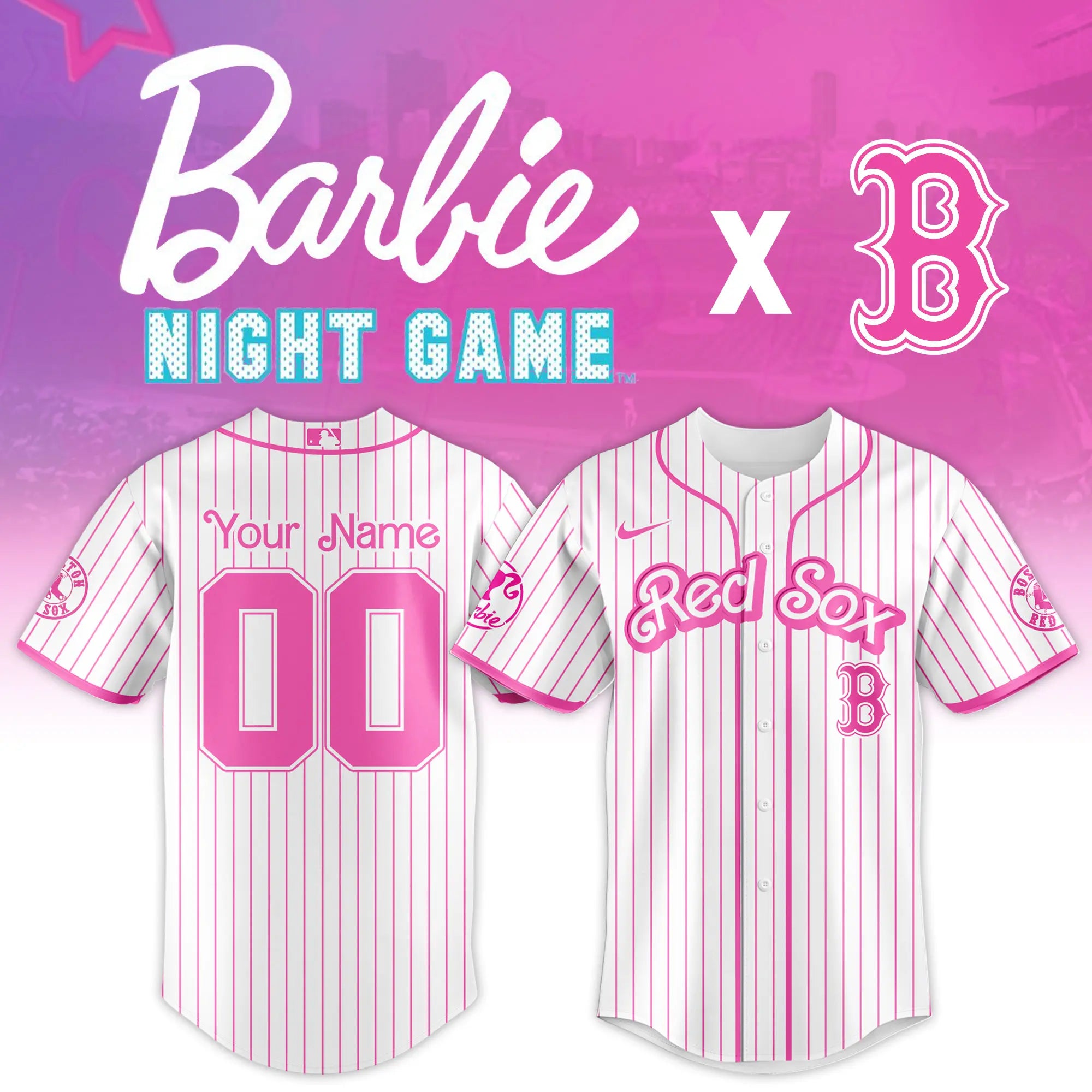 Boston Red Sox Barbie Night Special Jersey ¨C CUSTOMIZED