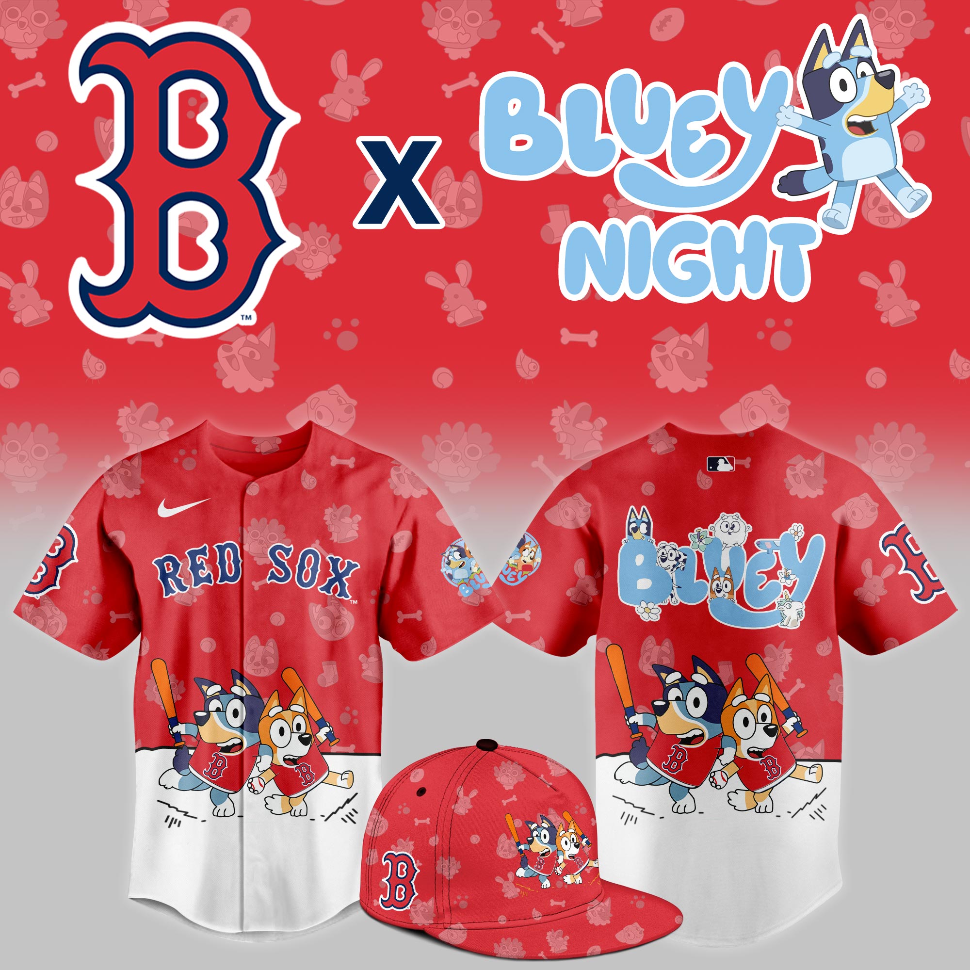 Boston Red Sox Bluey Night Version Special Jersey