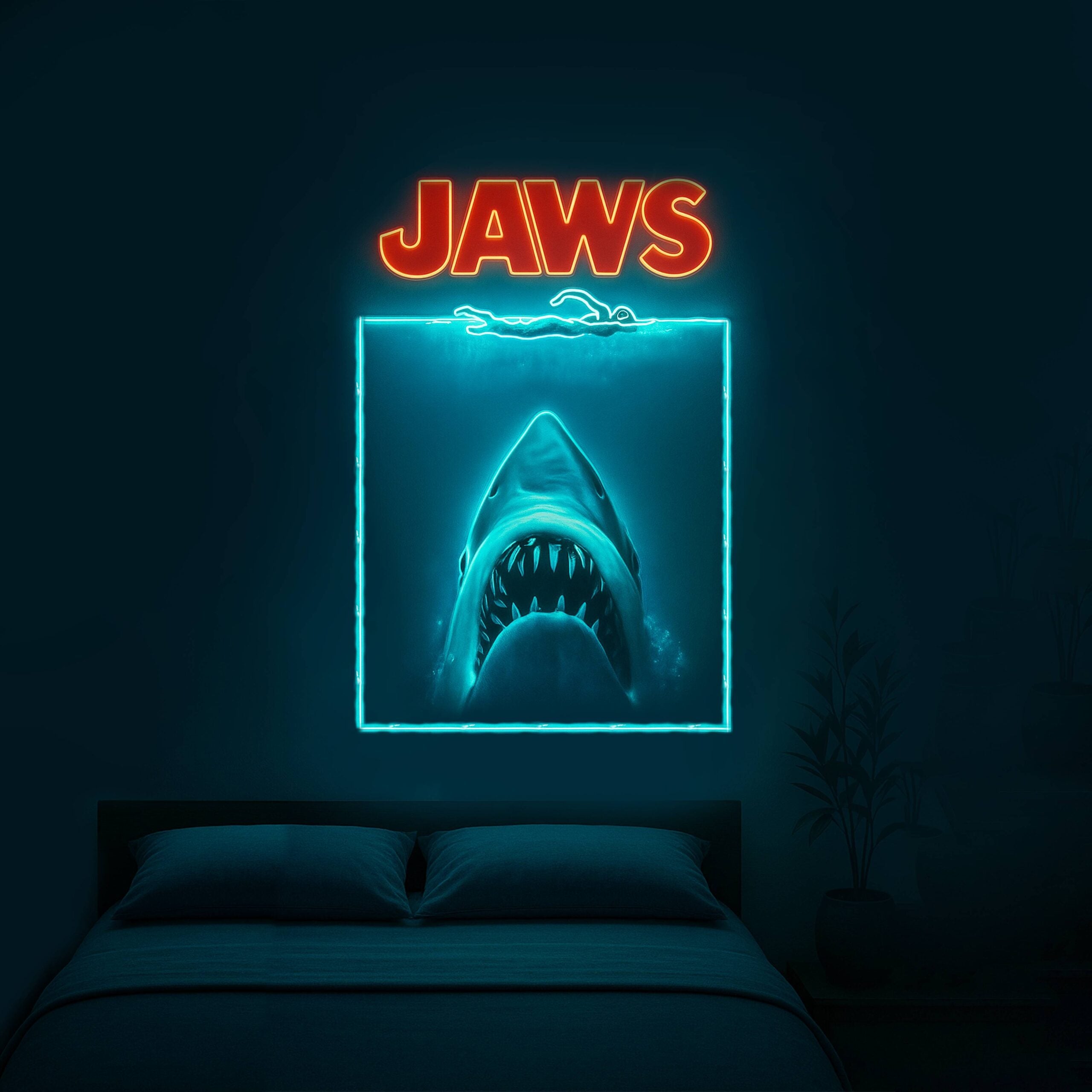 JAWS Neon Sign Decor HN