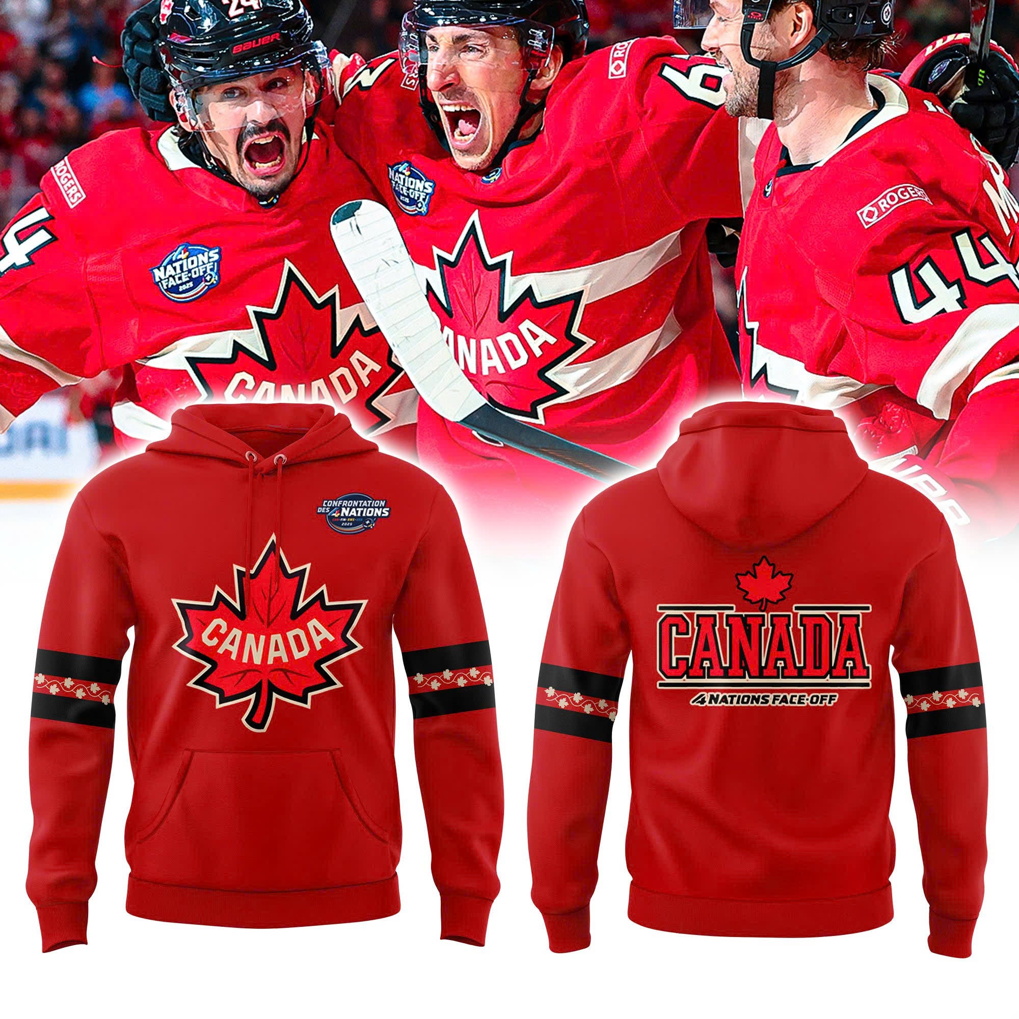 Canada Fanatics Red 2025 4 Nations Face Off Seize Fleece Pullover Hoodie